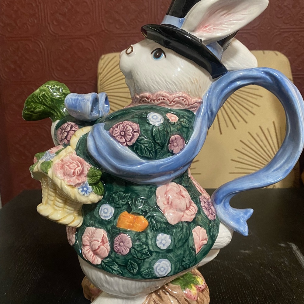 Fitz and Floyd vintage Bloomers Bunny pitcher.